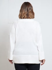 Live Unlimited Cream V-Neck Swing Jumper - Image 3 of 5