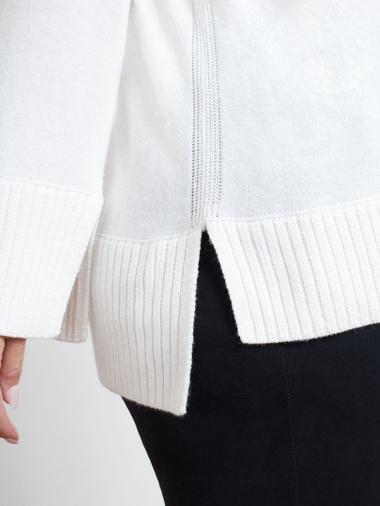 Live Unlimited Cream V-Neck Swing Jumper - Image 5 of 5