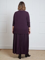 Live Unlimited Purple Scoop Neck Jumper - Image 4 of 6