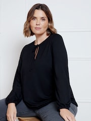 Live Unlimited Light Black Zebra Tunic With Keyhole Neck - Image 1 of 3