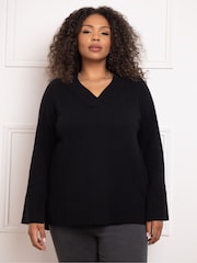 Live Unlimited Black V-Neck Swing Jumper - Image 1 of 4