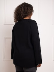 Live Unlimited Black V-Neck Swing Jumper - Image 2 of 4