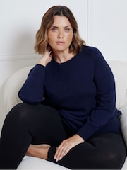 Live Unlimited Blue Scoop Neck Jumper - Image 1 of 3
