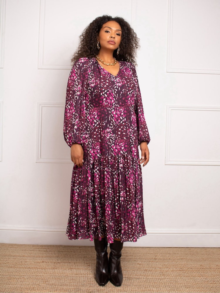 Live Unlimited Pink Abstract Print Midaxi Dress - Image 1 of 6 Live Unlimited Pink Abstract Print Midaxi Dress - Image 1 of 6
