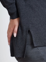 Live Unlimited Grey Scoop Neck Jumper - Image 3 of 4