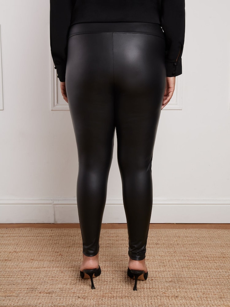 Live Unlimited Black Petite Faux Leather Leggings - Image 2 of 3