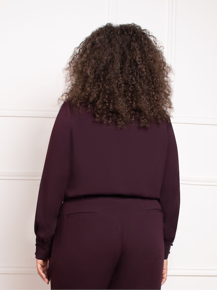 Roșu - Live Unlimited Cowl Neck Long sleeve Blouse - Imaginea 2 din 4