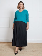 Live Unlimited Black Pleated Midi Skirt - Image 1 of 3