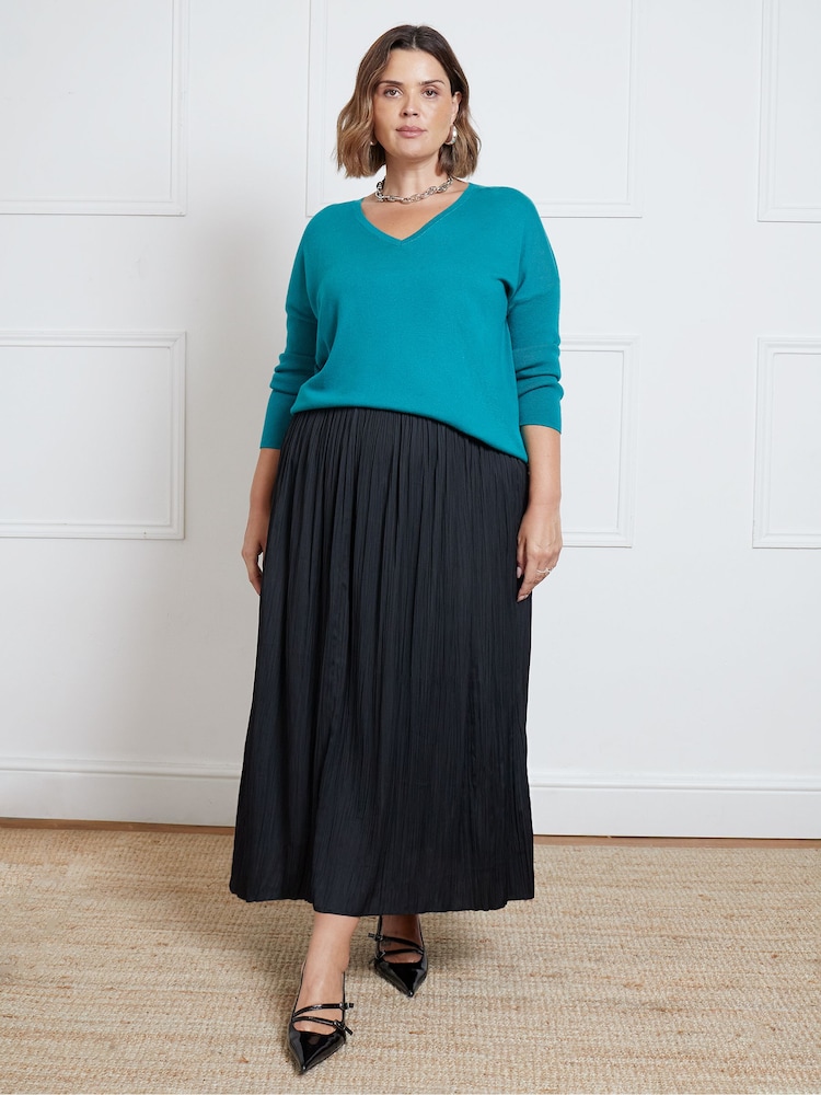 Live Unlimited Black Pleated Midi Skirt - Image 1 of 3