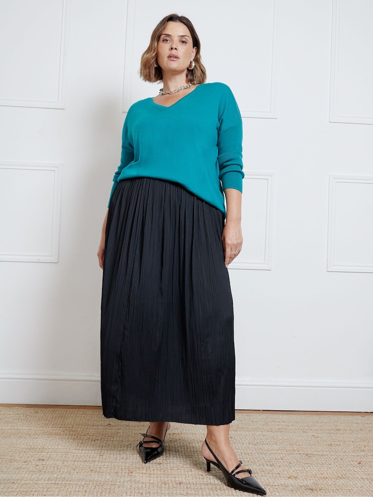 Live Unlimited Black Pleated Midi Skirt - Image 2 of 3