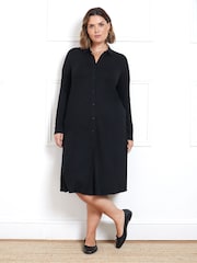Live Unlimited Black Tone Paisley Long Sleeve Jersey Shirt Dress - Image 3 of 3