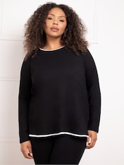Live Unlimited Black 100% Cotton Slub Contrast T-Shirt - Image 1 of 4