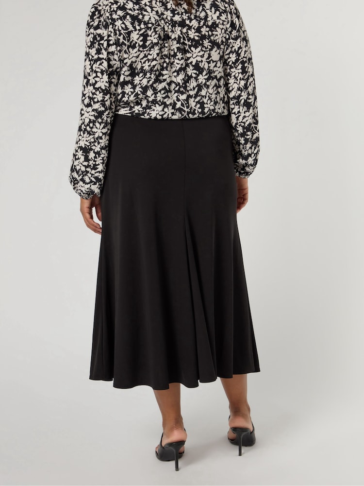 Live Unlimited Black Jersey Seamed Maxi Skirt - Image 3 of 3
