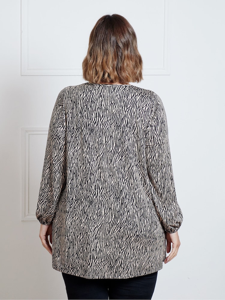 Live Unlimited Black Zebra Tunic With Keyhole Neck - Image 4 of 4
