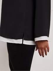 Live Unlimited Black Curve Layered Long Sleeve Top - Image 2 of 3