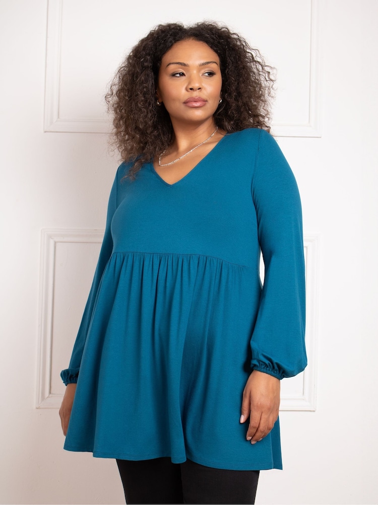 Live Unlimited Blue Paisley Smock Style Tunic - Image 1 of 4