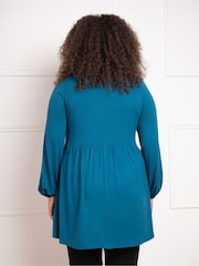 Live Unlimited Blue Paisley Smock Style Tunic - Image 3 of 4