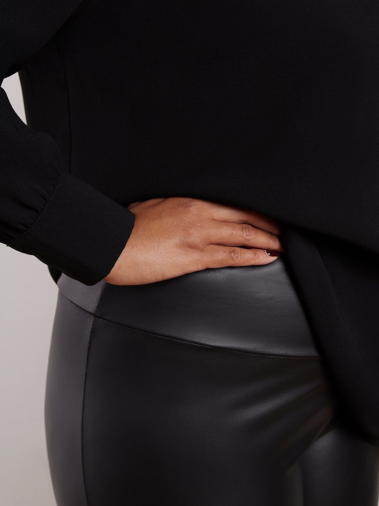 Live Unlimited Black Faux Leather Leggings - Image 3 of 3