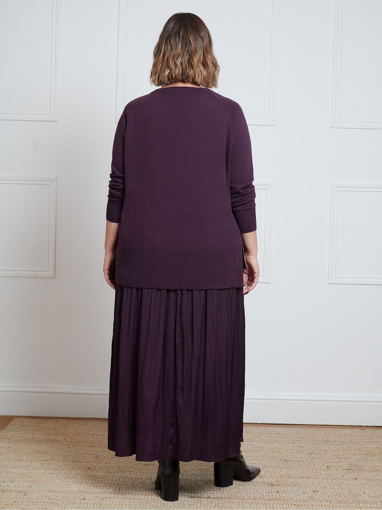 Live Unlimited Purple Pleated Midi Skirt - Image 2 of 3