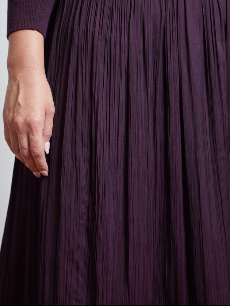 Live Unlimited Purple Pleated Midi Skirt - Image 3 of 3 Live Unlimited Purple Pleated Midi Skirt - Image 3 of 3