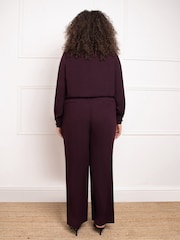 Live Unlimited Red Curve Button Detail Wide Leg Trousers - Image 2 of 3