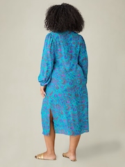 Live Unlimited Blue Paisley V-Neck Dress - Image 4 of 4