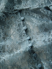 Синий - Кружевная блузка оборка Лонгслив - Image 6 of 7