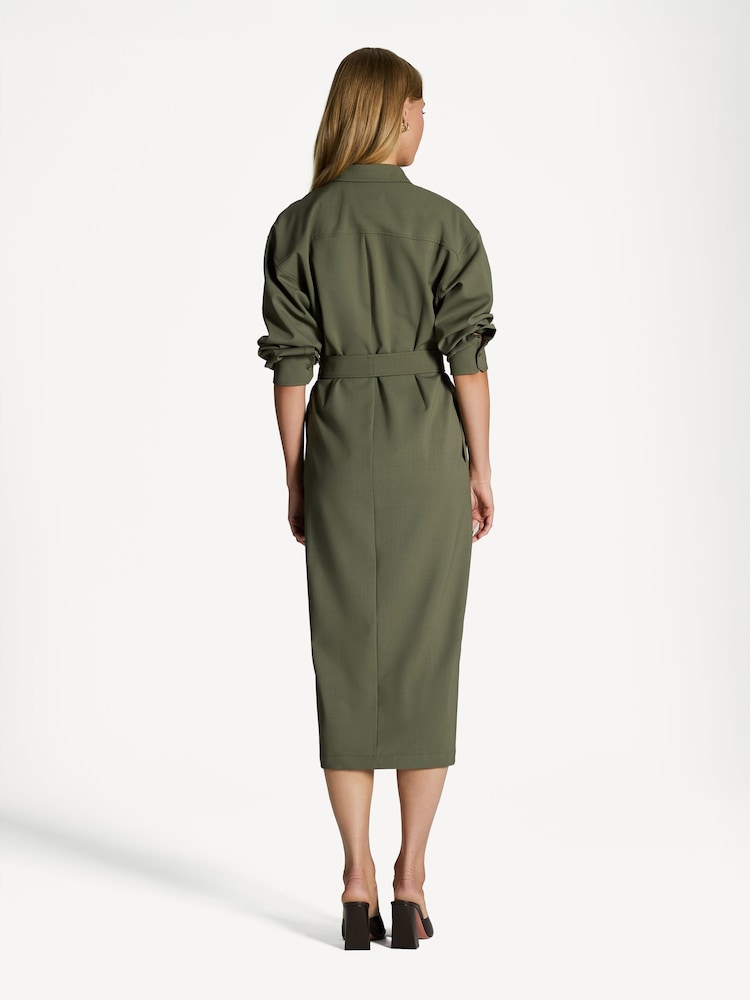 Weekend MaxMara Green Clown Shirt Dress - Image 2 of 5
