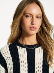 Weekend MaxMara Navy Pinstripe Pleiadi Sweater - Image 5 of 6