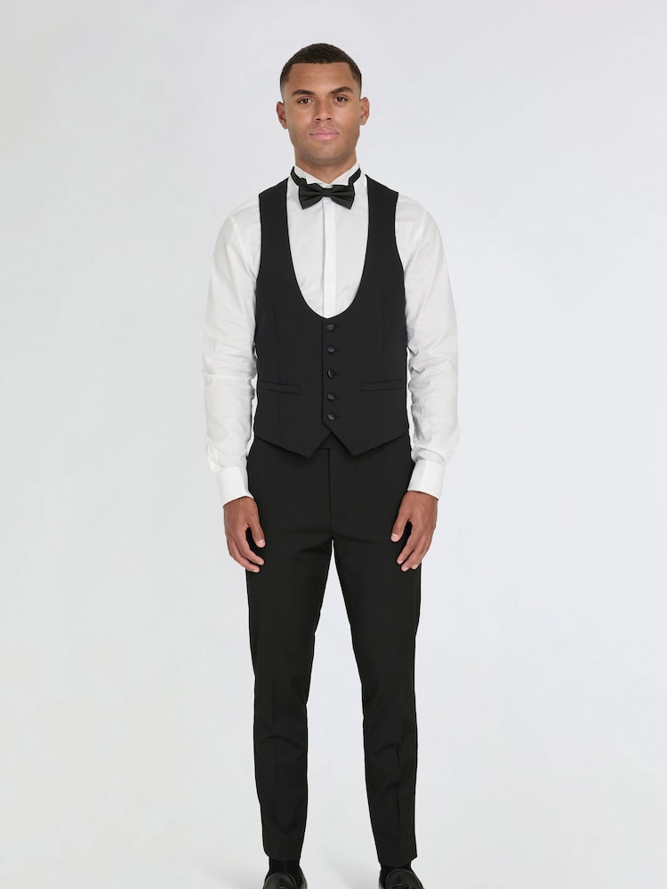 Harry Brown Black Oliver Wool Dinner Suit: Waistcoat - Image 1 of 3