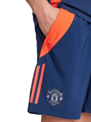 adidas Blue Manchester United Training Down Time Shorts - Image 3 of 3