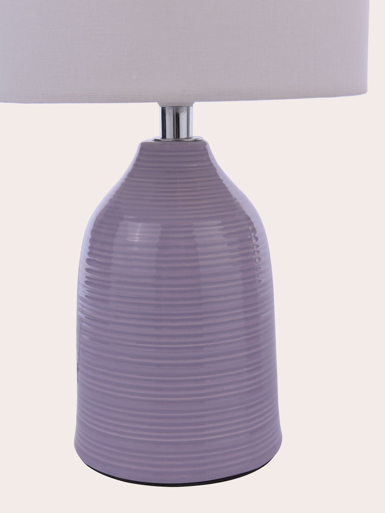 Laura Ashley Set of 2 Lavender Penny Table Lamp Set - Image 6 of 6