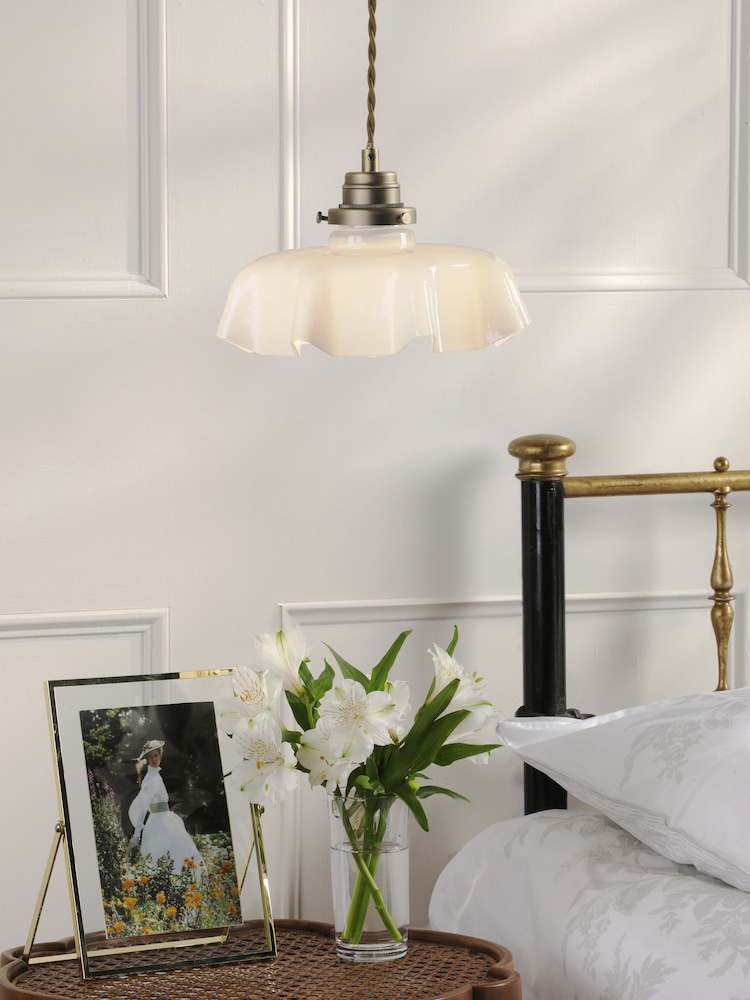 Laura Ashley Off White Banham Pendant Ceiling Light - Image 1 of 7