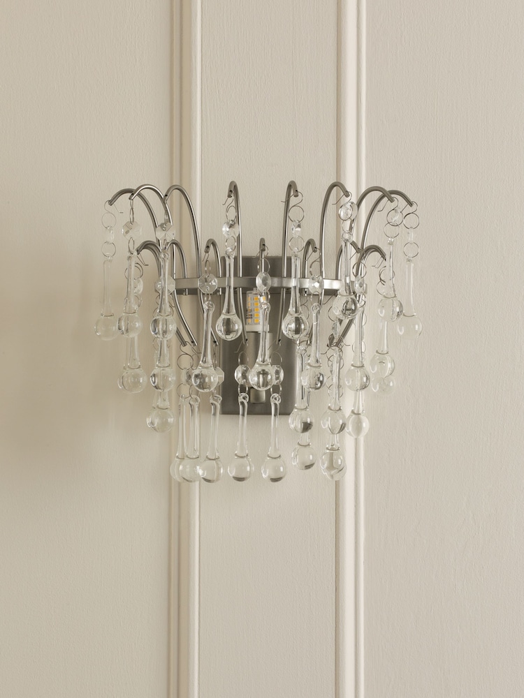 Laura Ashley Pewter Willow Wall Light - Image 2 of 5 Laura Ashley Pewter Willow Wall Light - Image 2 of 5