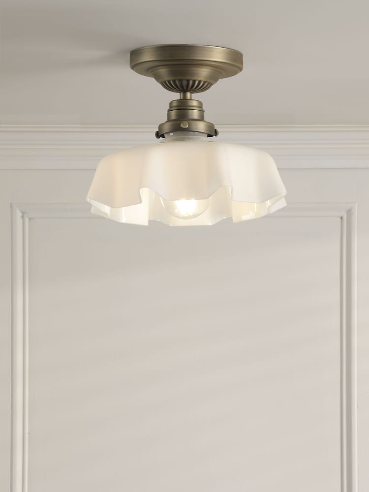 Laura Ashley Off White Banham Flush Ceiling Fitting Ceiling Light - Image 1 of 6