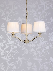 Laura Ashley Matt Antique Brass Hemsley 3 Light Chandelier - Image 1 of 6