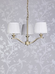 Laura Ashley Matt Antique Brass Hemsley 3 Light Chandelier - Image 2 of 6