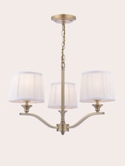 Laura Ashley Matt Antique Brass Hemsley 3 Light Chandelier - Image 4 of 6