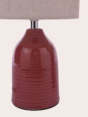 Laura Ashley Set of 2 Rosewood Red Penny Table Lamp Set - Image 6 of 6