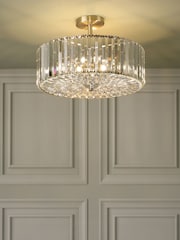 Laura Ashley Antique Brass Fernhurst Semi Flush 4 Light Ceiling Light - Image 1 of 6