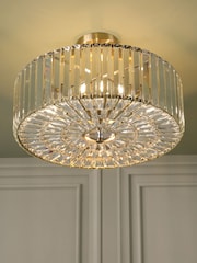 Laura Ashley Antique Brass Fernhurst Semi Flush 4 Light Ceiling Light - Image 2 of 6