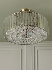 Laura Ashley Antique Brass Fernhurst Semi Flush 4 Light Ceiling Light - Image 4 of 6