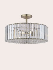 Laura Ashley Antique Brass Fernhurst Semi Flush 4 Light Ceiling Light - Image 5 of 6