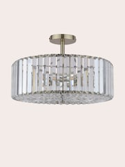 Laura Ashley Antique Brass Fernhurst Semi Flush 4 Light Ceiling Light - Image 6 of 6