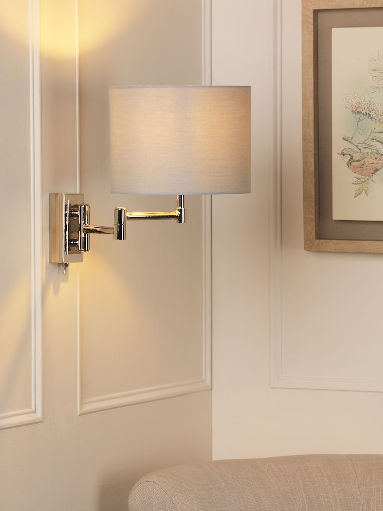 Laura Ashley Polished Nickel Marlowe Wall Light - Image 2 of 3