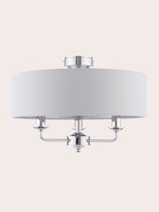 Laura Ashley Silver Sorrento 3 Arm Semi-Flush Ceiling Light - Image 3 of 6