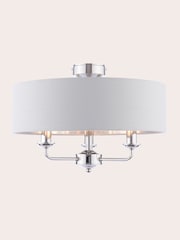 Laura Ashley Silver Sorrento 3 Arm Semi-Flush Ceiling Light - Image 4 of 6