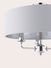 Laura Ashley Silver Sorrento 3 Arm Semi-Flush Ceiling Light - Image 6 of 6