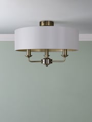 Laura Ashley Ivory Sorrento 3 Arm Semi-Flush Ceiling Light - Image 1 of 6