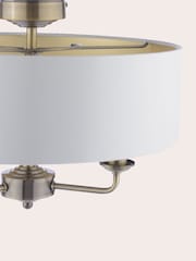 Laura Ashley Ivory Sorrento 3 Arm Semi-Flush Ceiling Light - Image 5 of 6